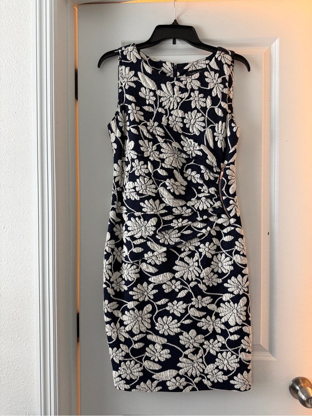 Ivanka Trump Navy Dress with White Floral Applique